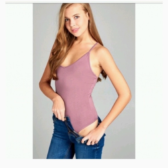 Mauve Criss Cross Body Suit - Picture 2 of 8